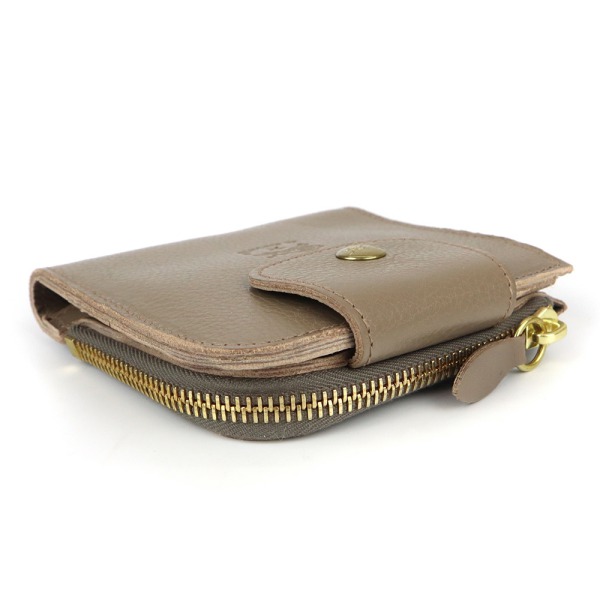 極美品　IL BISONTE イルビゾンテ　レザー二つ折り財布　グレージュ Brandol / IL BISONTE イルビゾンテ 二つ折り財布 本革 レザー L字