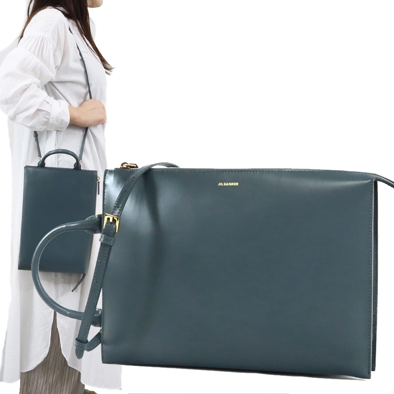 Jil Sander ジルサンダー ショルダーバッグ Tootie 2way クラッチバッグ ブルーグレー JSPS851200 WSB00080N 408