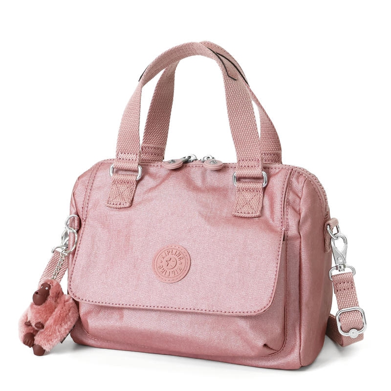 Kipling キプリング ショルダーバッグ CARALISA 角型 2way ミニボストンバッグ メタリックピンク KI01029GL