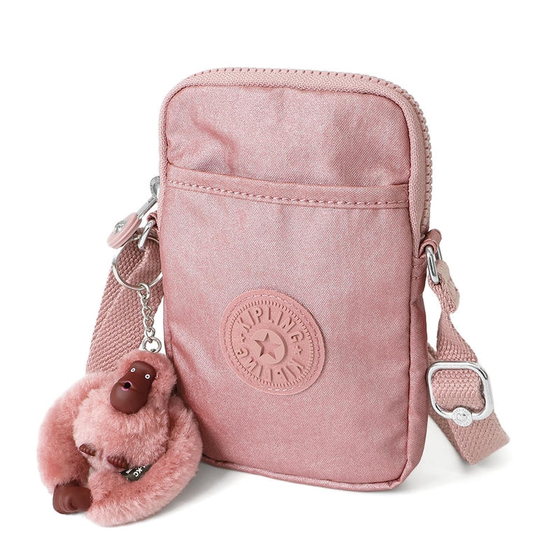 Kipling キプリング ショルダーバッグ 縦型 スマホショルダー メタリックピンク KI02729GL