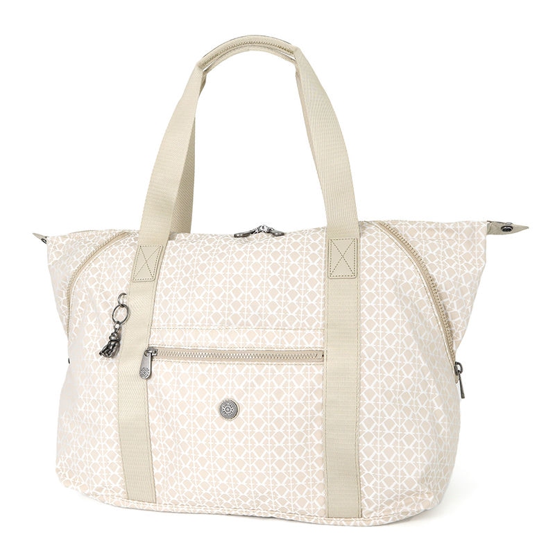 Kipling キプリング ボストンバッグ ART M シグネチャー柄 ベージュ KI2819R63