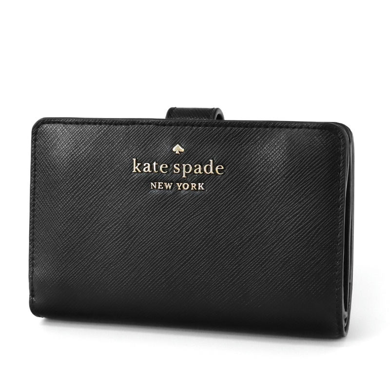 kate spade ケイトスペード 二つ折り財布 レザー ブラック WLR00128 001