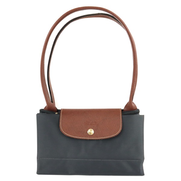 Brandol Longchamp ロンシャン トートバッグ ル プリアージュ 縦型 Lサイズ 折りたたみ ナイロントート ガンメタル グレー 19 0 300