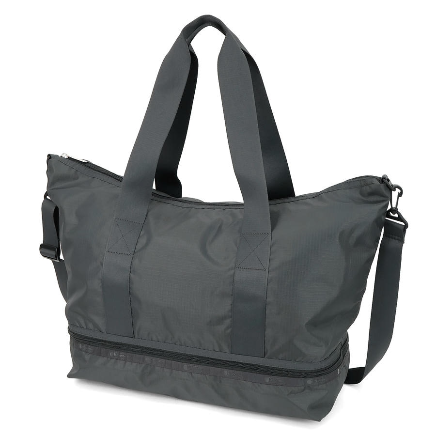 LeSportsac レスポートサック トートバッグ 2way ボストンバッグ ショルダーベルト付 無地 ダークグレー 1381 LB71