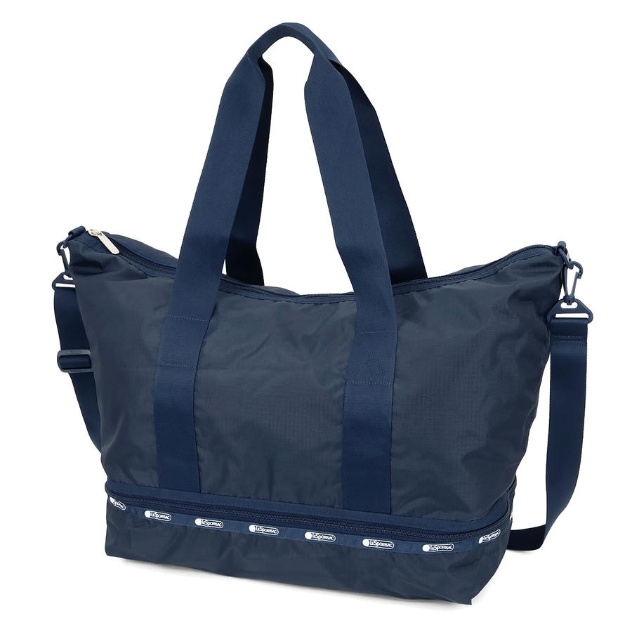 LeSportsac レスポートサック トートバッグ 2way ボストンバッグ ショルダーベルト付 無地 ネイビー 1381 LD81