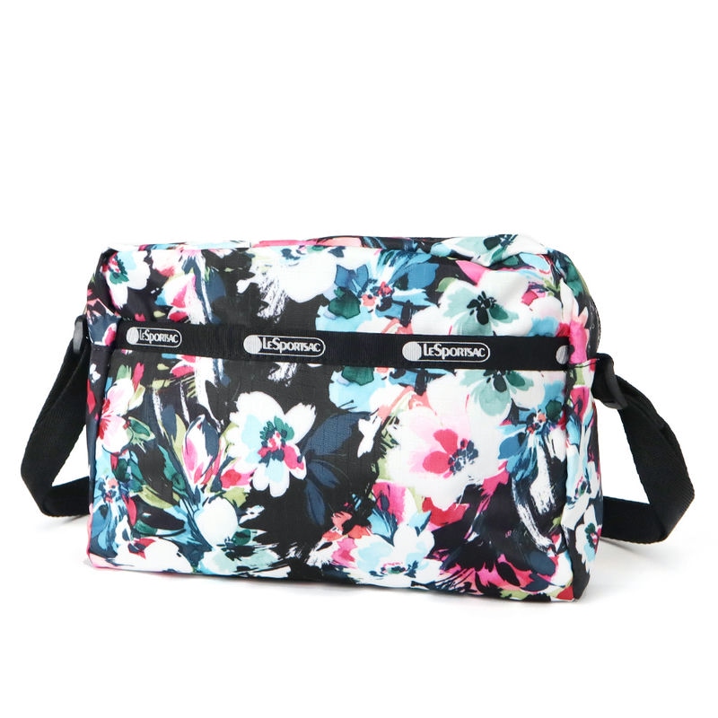 LeSportsac レスポートサック ショルダーバッグ MINI CROSSBODY 花柄 ブラック系マルチカラー 2434 E457