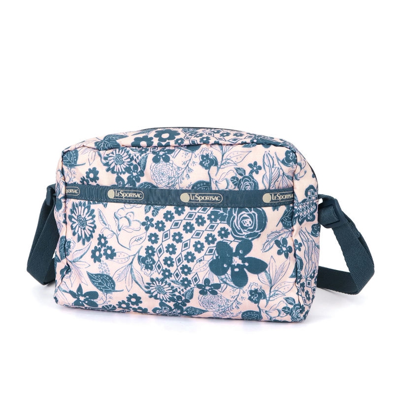 LeSportsac レスポートサック ショルダーバッグ MINI CROSSBODY ボタニカル柄 ピンク×ブルー 2434 E483