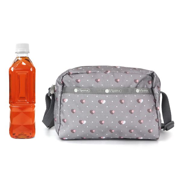 Lesportsac ハーパーバックリボン柄グレー＋ライトピンク - メルカリ