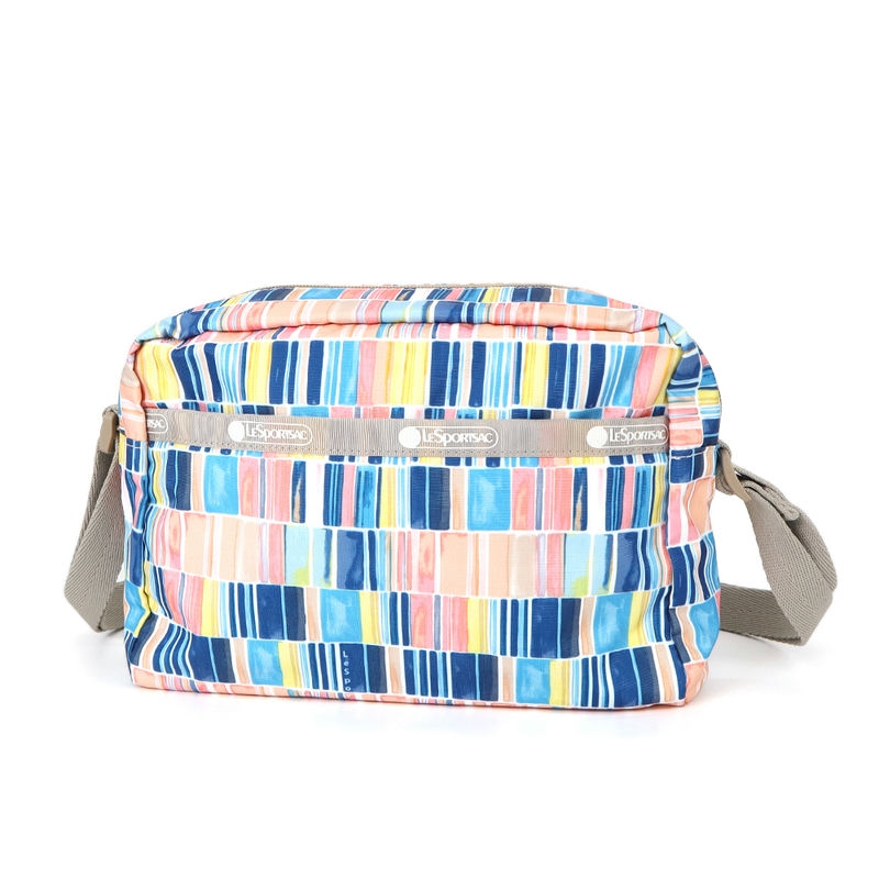 LeSportsac レスポートサック ショルダーバッグ MINI CROSSBODY ペイント風タイル柄 ピンク×ブルー系マルチカラー 2434 F978