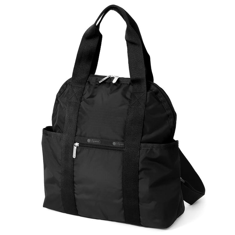 LeSportsac レスポートサック リュックサック DOUBLE TROUBLEE BACKPACK 2way ミニボストンバッグ 無地 ブラック 2442 R086