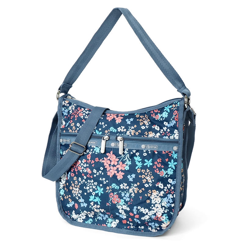 LeSportsac レスポートサック ショルダーバッグ ELIZE HOBO 2way 花柄 ブルー系 2764 E718