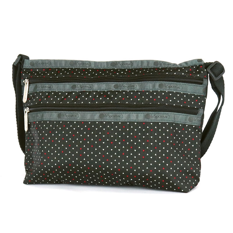 LeSportsac レスポートサック ショルダーバッグ QUINN BAG 水玉 ドット柄 ダークグレー 3352 E130