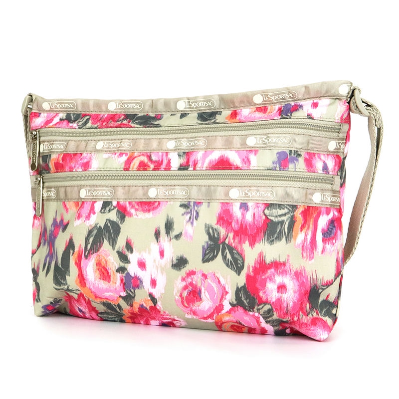 LeSportsac レスポートサック ショルダーバッグ QUINN BAG 花柄 ピンク系×ベージュ 3352 E143