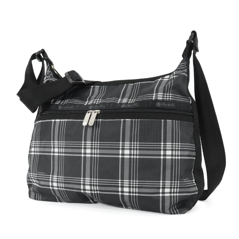 LeSportsac レスポートサック ショルダーバッグ LARGE HOBO チェック柄 ブラック系 3710 E570