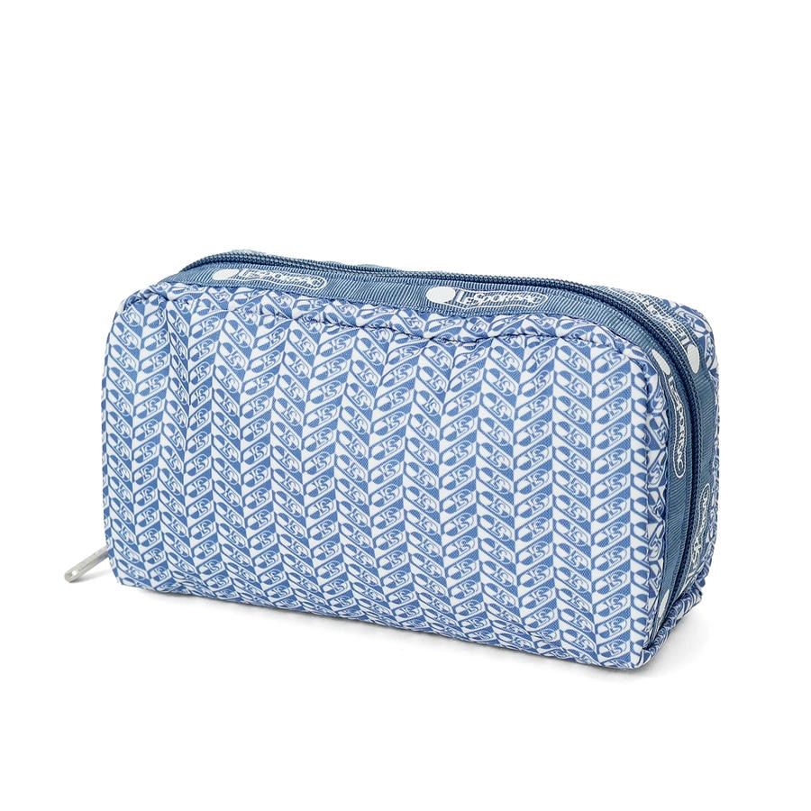 LeSportsac レスポートサック ポーチ RECTANGULAR COSMETIC ロゴ柄 ブルー系 6511 E908