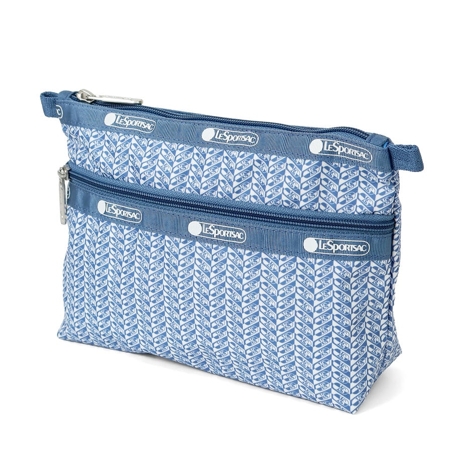 LeSportsac レスポートサック ポーチ COSMETIC CLUTCH ロゴ柄 ブルー系 7105 E908
