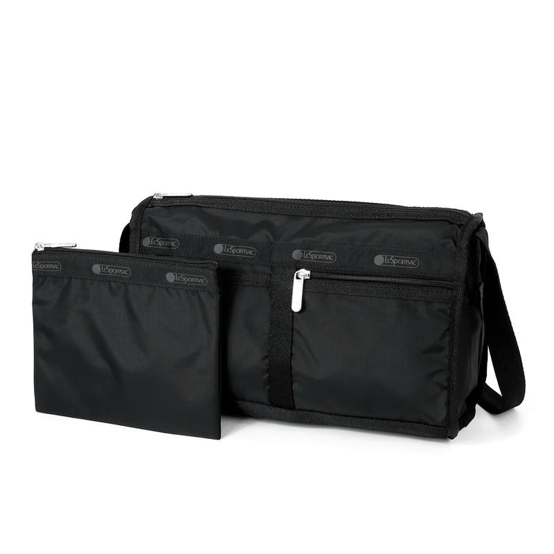 LeSportsac レスポートサック ショルダーバッグ DELUXE SHOULDER SATCHEL 無地 ブラック 7519 R086