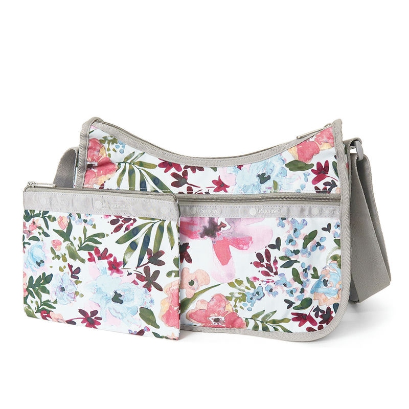 LeSportsac レスポートサック ショルダーバッグ CLASSIC HOBO クラシックホーボー 花柄 ポーチ付 グレー系マルチカラー 7520 F570