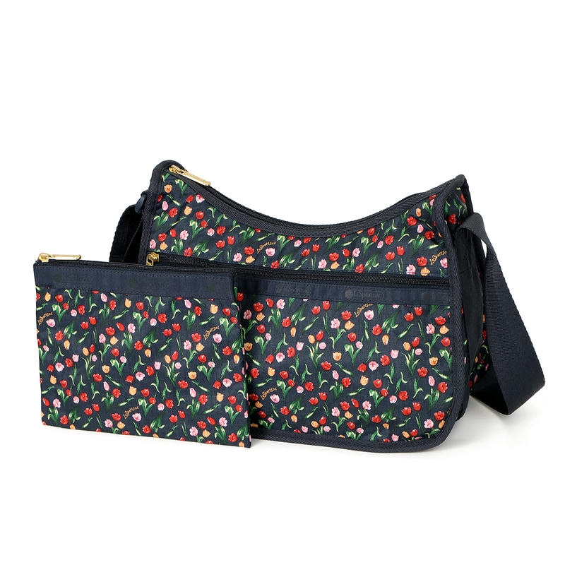 LeSportsac レスポートサック ショルダーバッグ CLASSIC HOBO クラシックホーボー チューリップ 花柄 マルチカラー×ネイビー 7520 U229