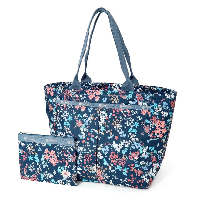 LeSportsac レスポートサック トートバッグ EVERYGIRL TOTE 花柄 ブルー系 7891 E718