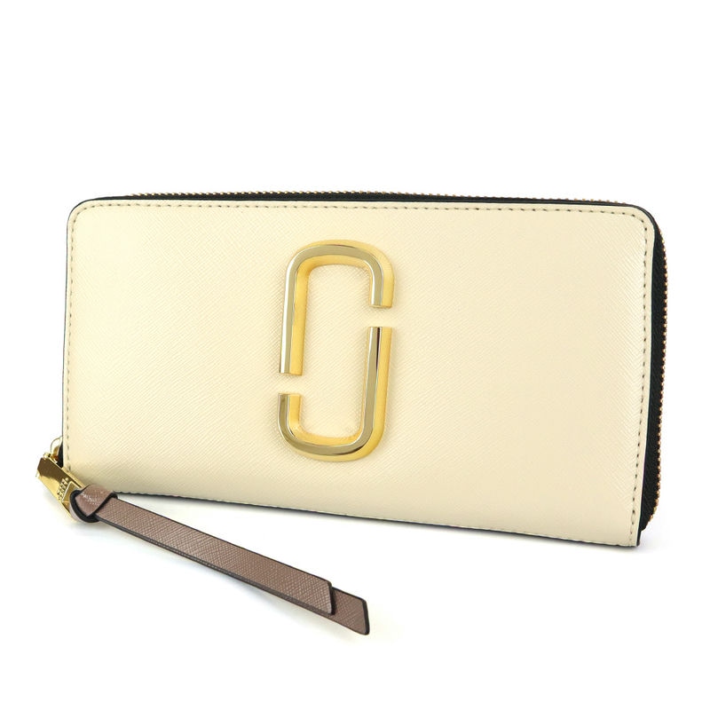 MARC JACOBS マークジェイコブス ラウンドファスナー長財布 Snapshot スナップショット アイボリー×ブラック M0013352 136