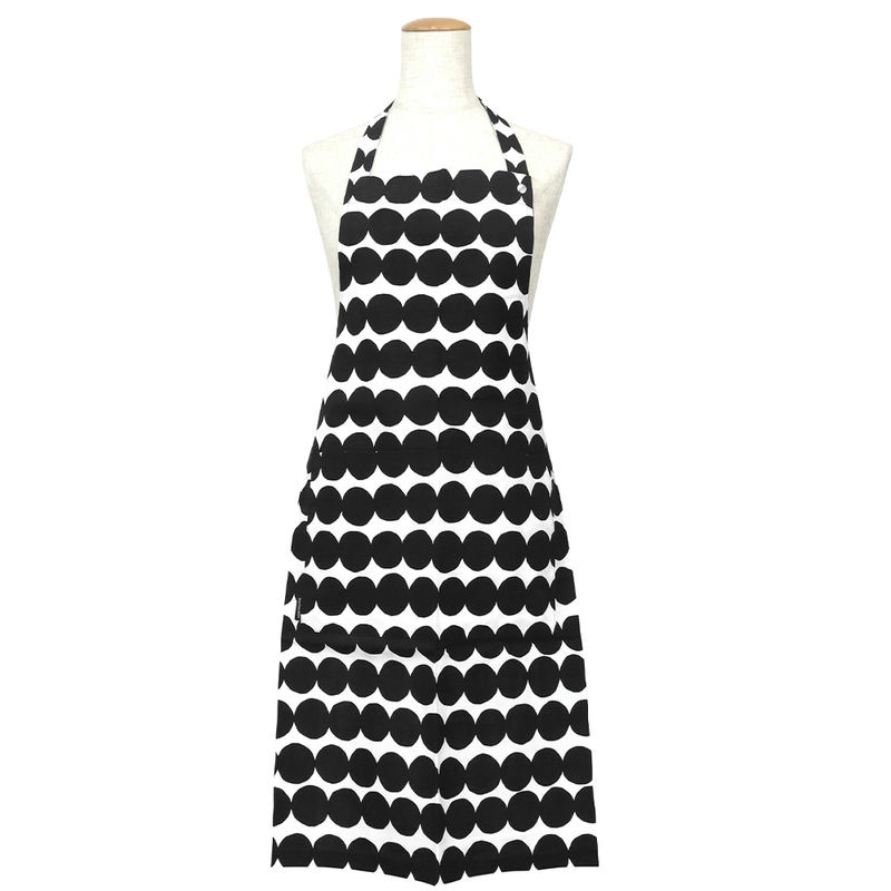 marimekko マリメッコ エプロン  ラシィマット ドット柄 ブラック系 070692 190