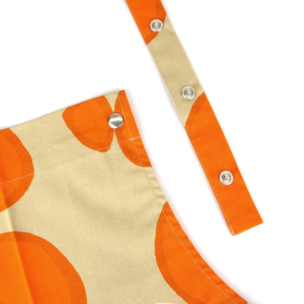 Brandol / marimekko マリメッコ エプロン ケイダス ベージュ×オレンジ