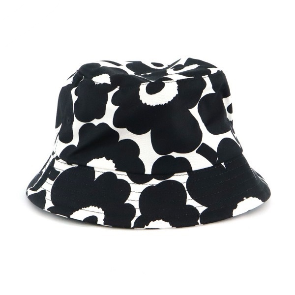 marimekko マリメッコ 帽子 ピエニ ウニッコ Pieni Unikko バケットハット 花柄 Sサイズ ホワイト×ブラック 090693 190 S