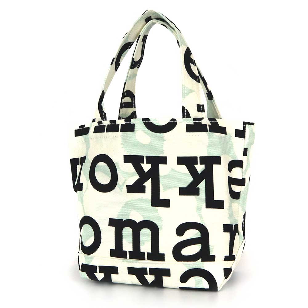 marimekko マリメッコ トートバッグ Pieni Ahkera Unikko Logo ウニッコ ロゴ ミニトート ライトグリーン系×ホワイト×ブラック 091069 619