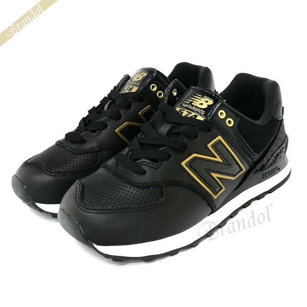 Brandol New Balance ニューバランス スニーカー 574 レディース 22 5cm ブラック ゴールド Wl574ldf 001 Black 5 5