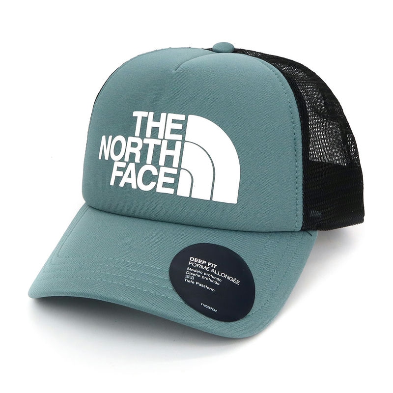 THE NORTH FACE ノースフェイス 帽子 TNF LOGO TRUCKER ロゴ メッシュキャップ ブルーグリーン×ブラック NF0A3FM3 A9L1