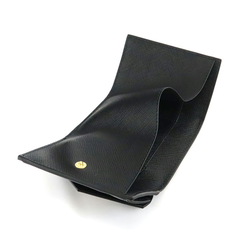 Brandol / PRADA プラダ 三つ折り財布 レザー ミニ財布 ブラック