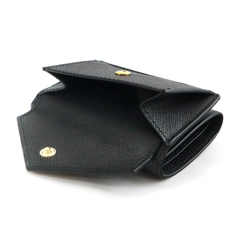Brandol / PRADA プラダ 三つ折り財布 レザー ミニ財布 ブラック