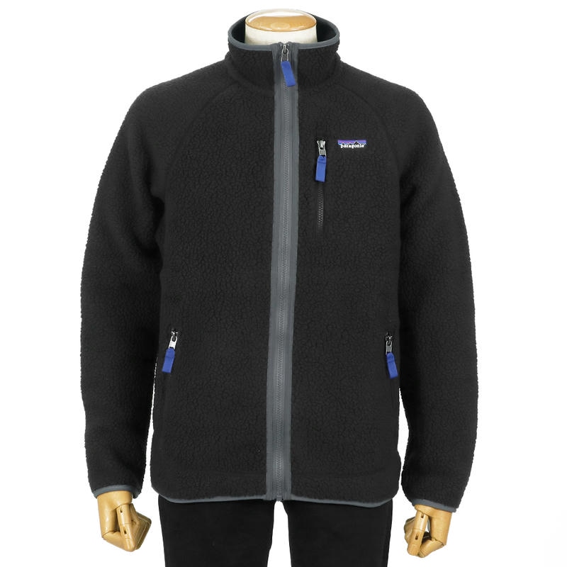 Patagonia パタゴニア メンズ フリース レトロパイルジャケット RETRO PILE JACKET 長袖 Sサイズ ブラック 22801 Black w/Forge Grey S
