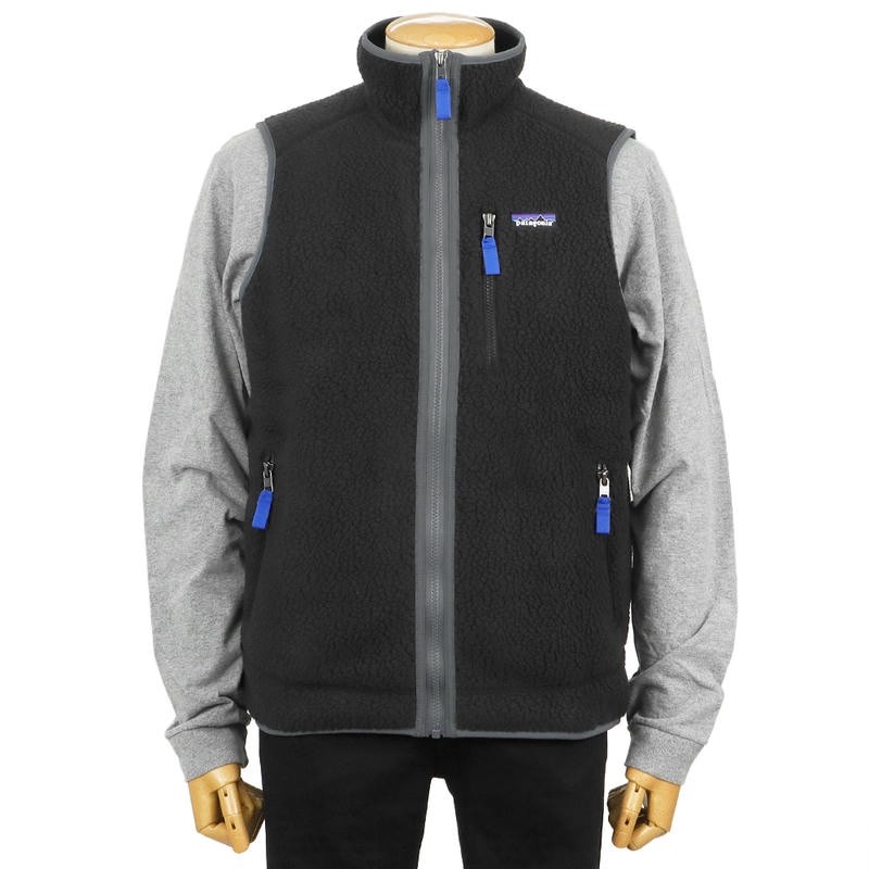 Patagonia パタゴニア メンズ フリース レトロパイルベスト RETRO PILE VEST Sサイズ ブラック 22821 Black w/Forge Grey S