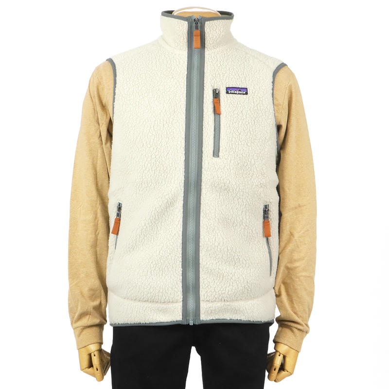 Patagonia パタゴニア メンズ フリース レトロパイルベスト RETRO PILE VEST Sサイズ ベージュ×グレー 22821 Pelican S