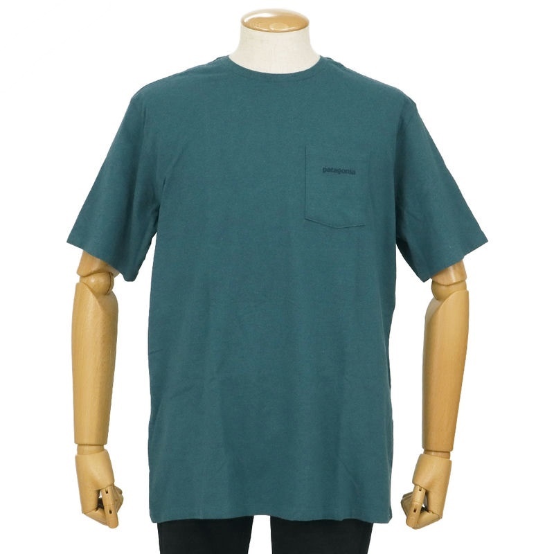 Patagonia パタゴニア Tシャツ メンズ ボードショーツ ロゴ ポケット レスポンシビリティー 半袖 XLサイズ ブルーグリーン 37655 Wetland Blue XL