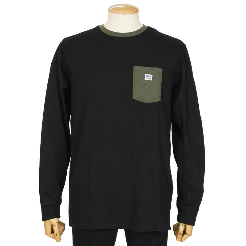 Patagonia パタゴニア メンズ Tシャツ ステッカーポケット レスポンシビリティー ロングスリーブ 長袖 Sサイズ ブラック 37836 Black w/Basin Green S
