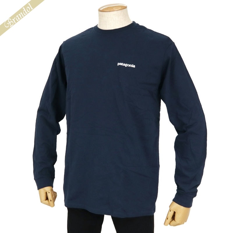 Brandol / Patagonia パタゴニア 長袖 Tシャツ ロゴ Sサイズ ネイビー 