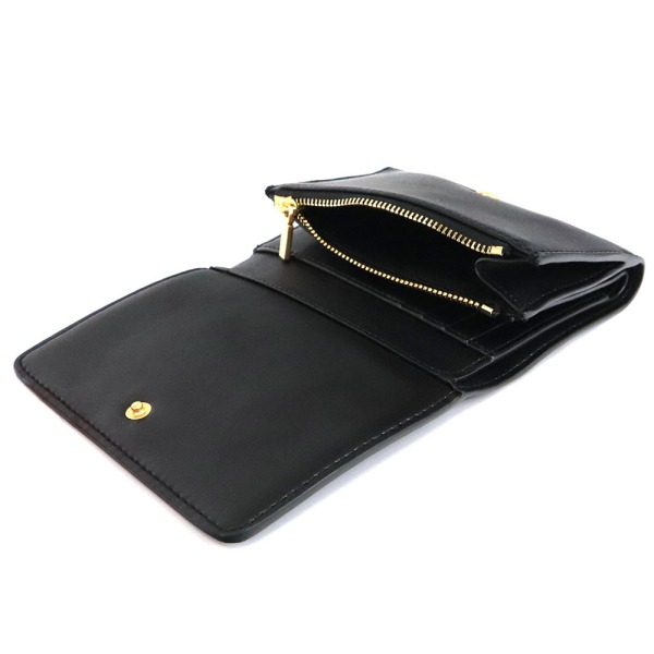 Brandol / TORY BURCH トリーバーチ 三つ折り財布 レザー ブラック