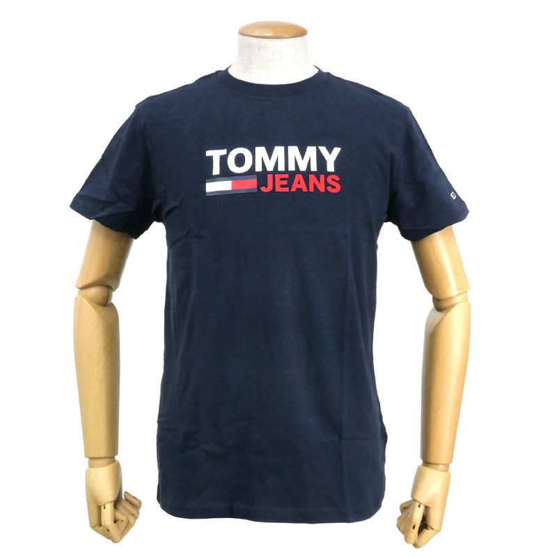 TOMMY JEANS トミージーンズ メンズ Tシャツ ロゴ 半袖 Mサイズ ネイビー DM0DM07843 C87 TWILIGHT NAVY M