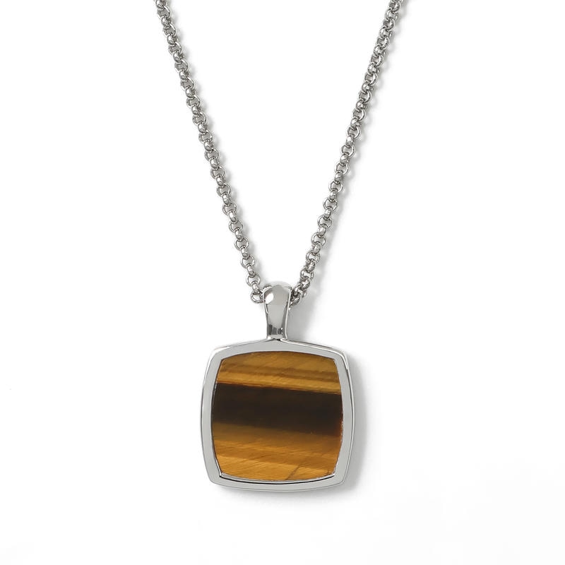 TOMWOOD トムウッド ネックレス Cushion Pendant Tiger Eye クッションシェイプ タイガーアイ ペンダント シルバー 100364