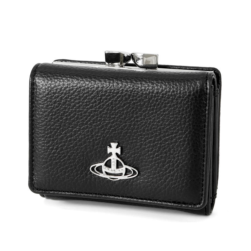 Vivienne Westwood ヴィヴィアンウエストウッド 三つ折り財布 がま口 オーブ ブラック 51010018 S000D N403